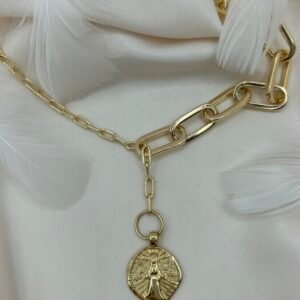 tobillera dorada flores de luz